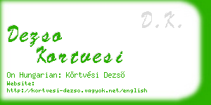 dezso kortvesi business card